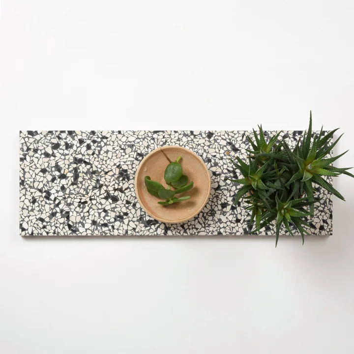 The OK Design - Confetti cutting and serving board Long, black & ivory