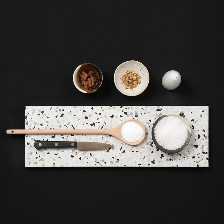 The OK Design - Confetti cutting and serving board Long in black & white