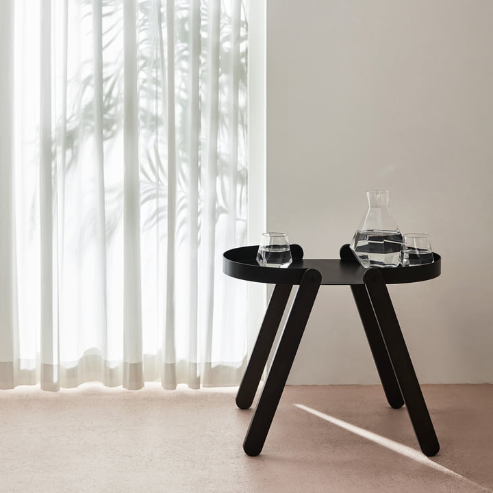 Tepsi side table with Radiant glasses and Rare carafe by Puik