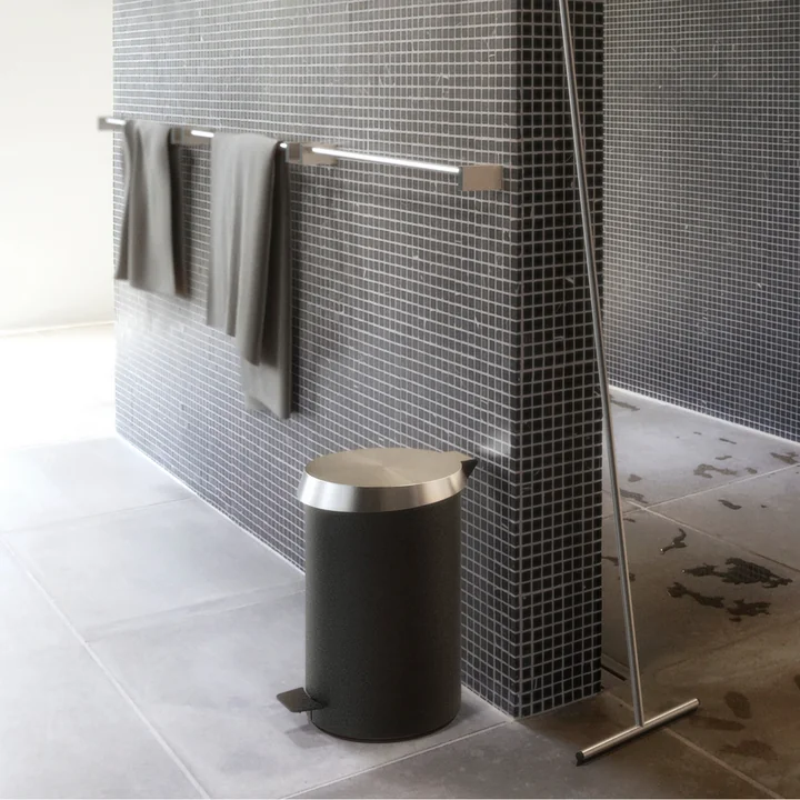 Pedal Bucket 350 in Black / Brushed Stainless Steel by Frost