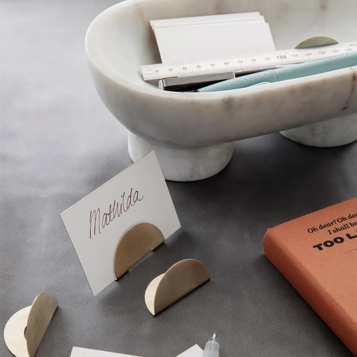 Alza Bowl by Ferm Living in White Marble