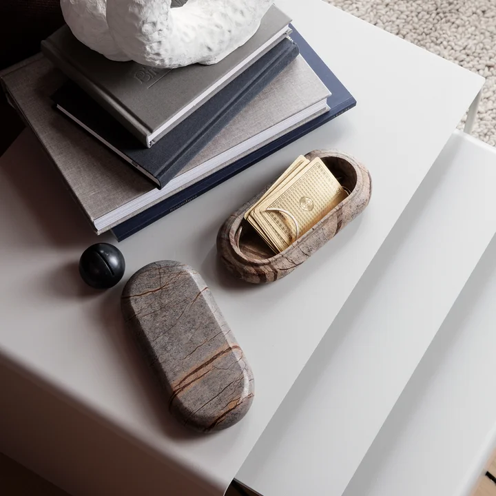 Bendum Box by Ferm Living in brown marble
