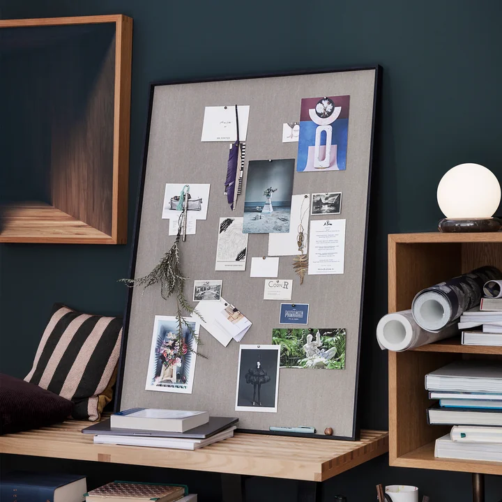 Scenery Pinboard 75 x 100 cm by Ferm Living in black / beige