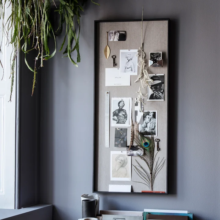 Scenery Pinboard 45 x 100 cm by Ferm Living in black / beige