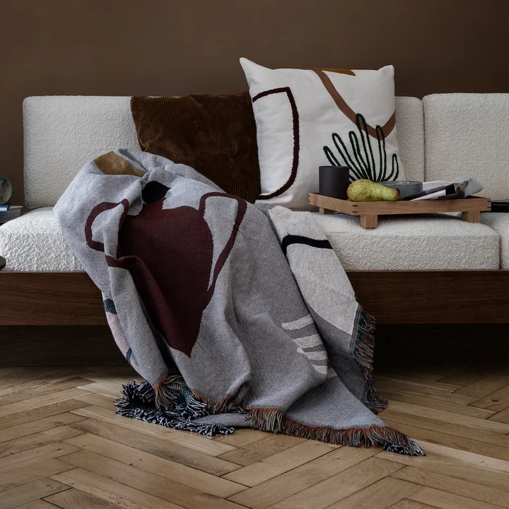 Mirage Blanket and Cushoins by Ferm Living