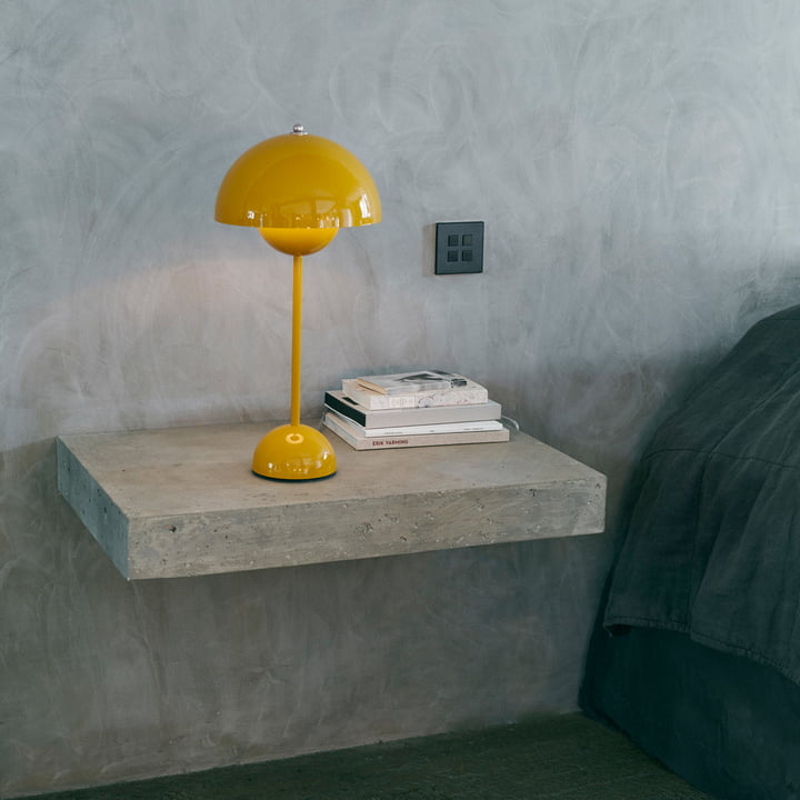 FlowerPot table lamp VP3 by & Tradition in mustard