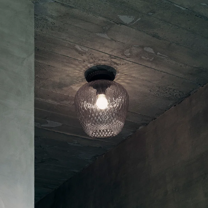 &Tradition - Blown SW5 Ceiling Lamp, Ø 28 x H 34 cm, silver / black