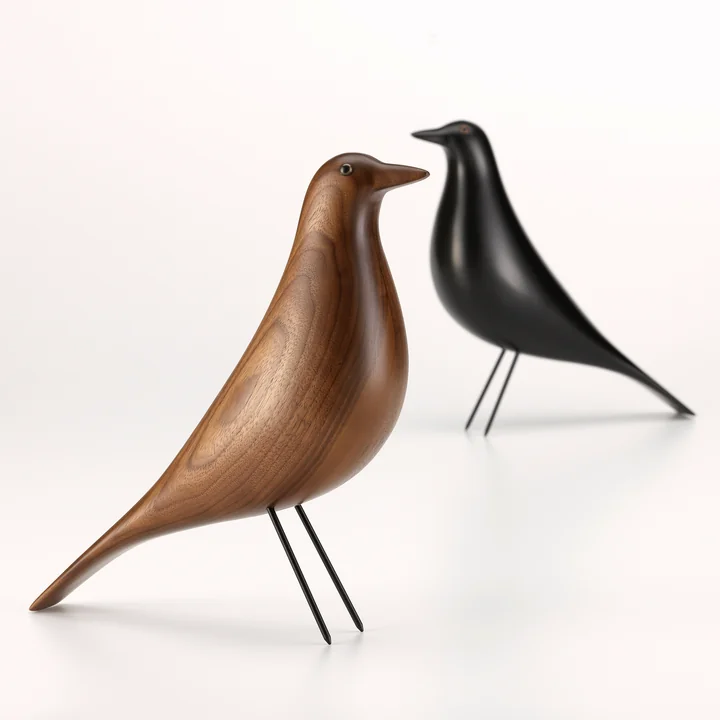 Eames House Bird from Vitra in walnut and black