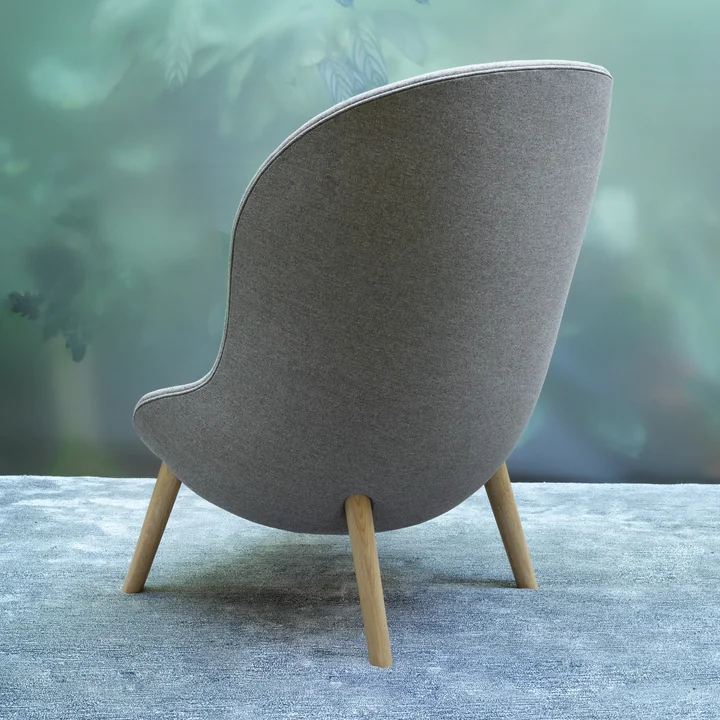Hyg Lounge Chair High by Normann Copenhagen - oak / grey (Flax MLF26)