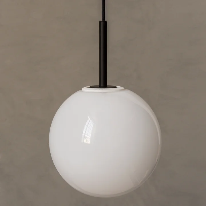 TR pendant light from Audo in black / bulb shiny opal