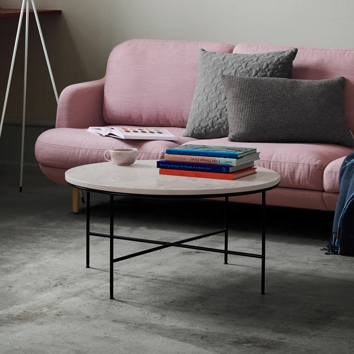 Planner Coffee table from Fritz Hansen - Ø 80 x H 40 cm, marble top cream