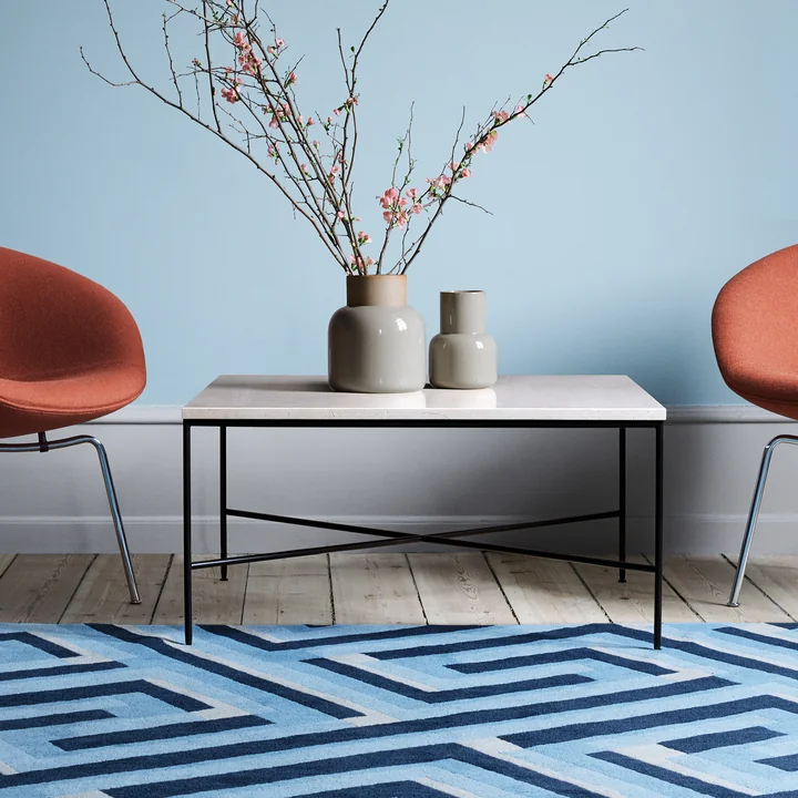 Planner Coffee table from Fritz Hansen - 75 x 45 cm, marble top cream