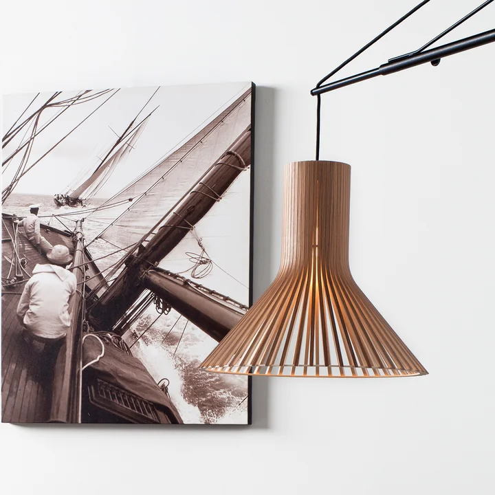 Puncto 4203 pendant lamp Ø 45 x H 40 cm from Secto in walnut