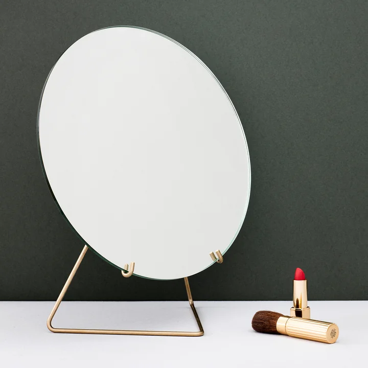 table mirror Ø 30 cm from Moebe in brass