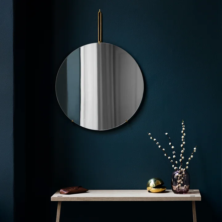 Wall mirror Ø 50 cm from Moebe in brass
