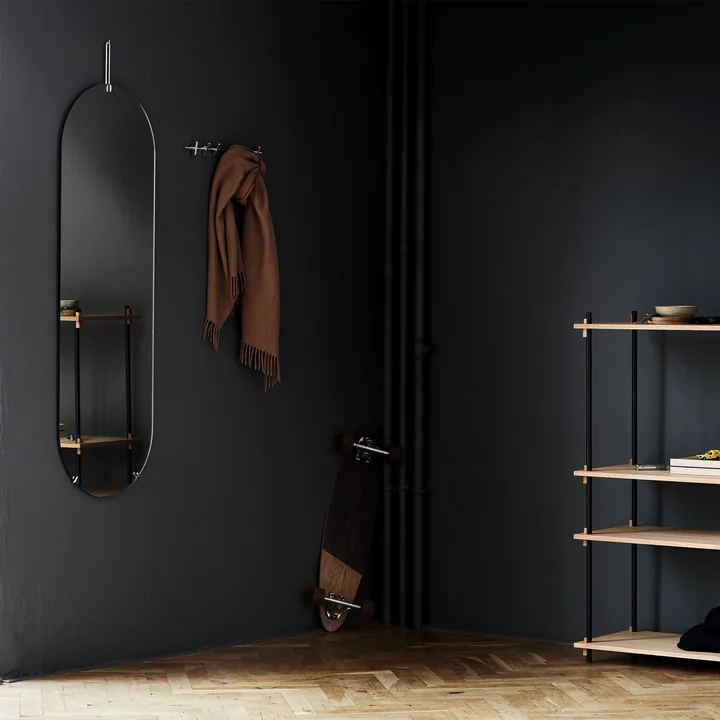 wall mirror oval from Moebe in chrome