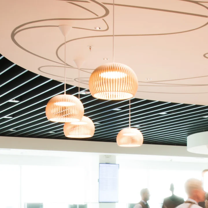 Atto 5000 LED pendant luminaire Ø 34 x H 21 cm from Secto in birch