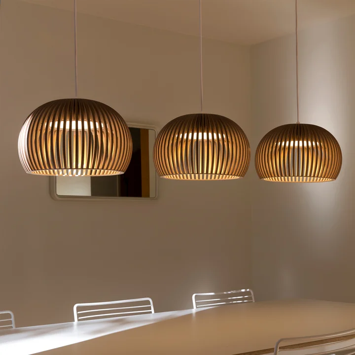 Atto 5000 LED pendant lamp Ø 34 x H 21 cm by Secto in walnut
