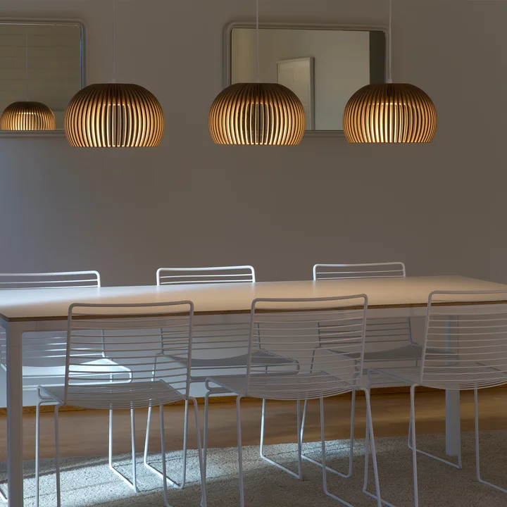 Atto 5000 LED pendant lamp Ø 34 x H 21 cm by Secto in walnut