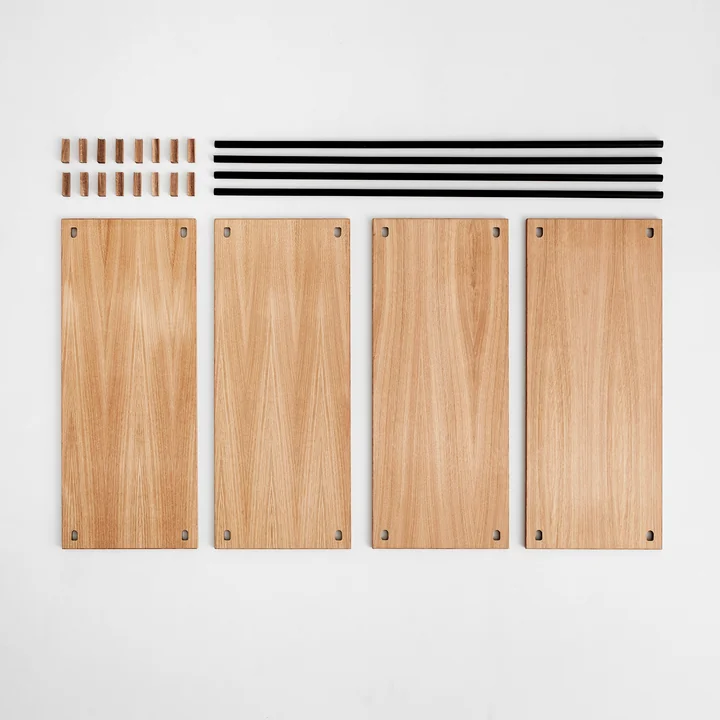 Shelving System from Moebe - Medium Single, oiled oak