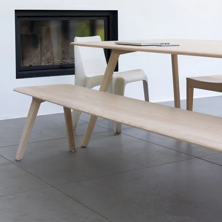 Meyer Table and bench from OUT Objekte unserer Tage - ash oiled