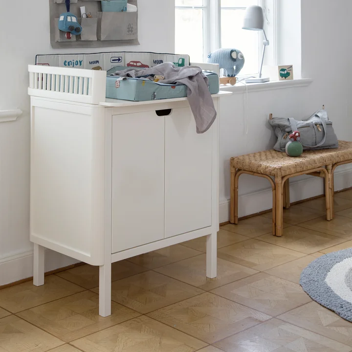 Changing unit in white from Sebra in the nursery