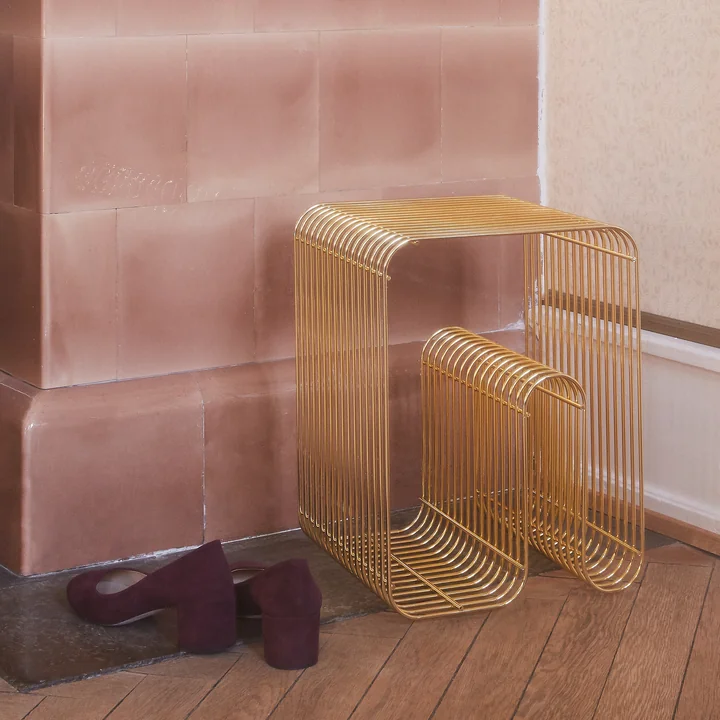 Curva Stool in gold from AYTM