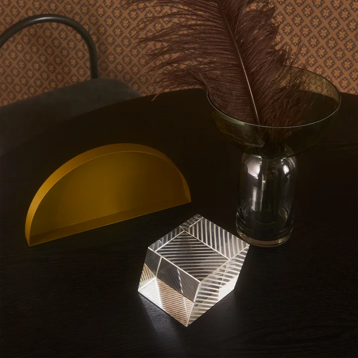 Torus vase in black / forest, Torus vase and Unity tray from AYTM on the table
