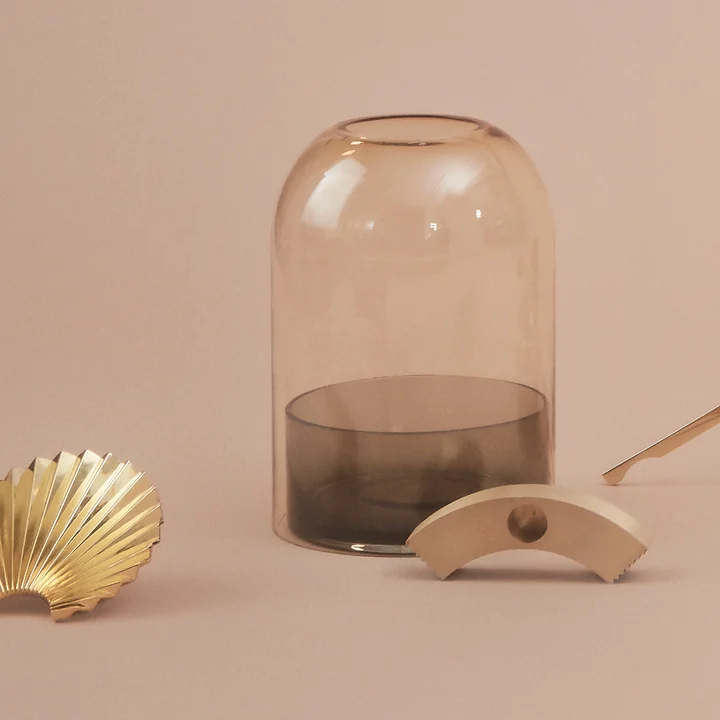 Tota Lantern Ø 16,2 x H 23 cm in black / amber from AYTM