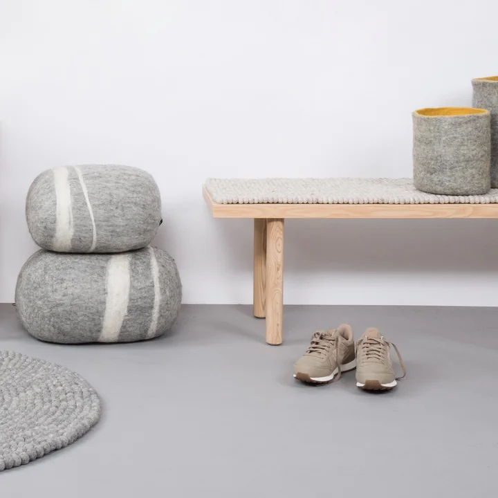 Pebble cushion from myfelt in dark gray