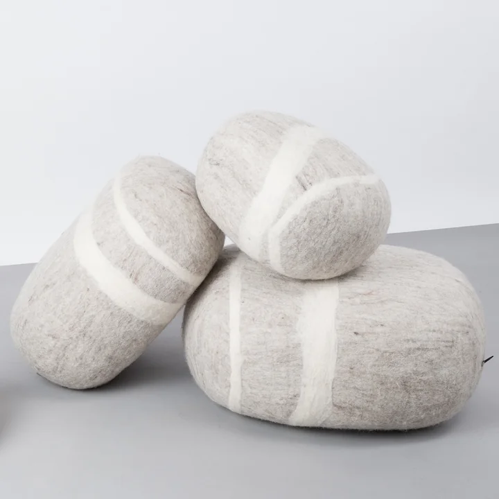 Pebble cushion in light beige from myfelt in various sizes