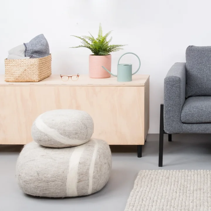 Pebble cushion in light beige from myfelt