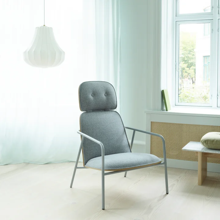 Phantom pendant small Ø 45 x H 47 cm with Pad Lounge Chair by Normann Copenhagen in white