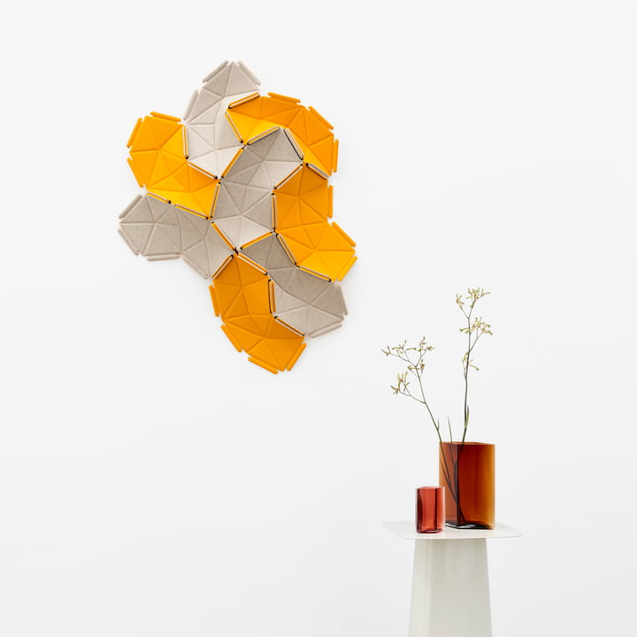 Clouds from Kvadrat in Divina MD 213 (mottled beige) / Divina 426 (orange)