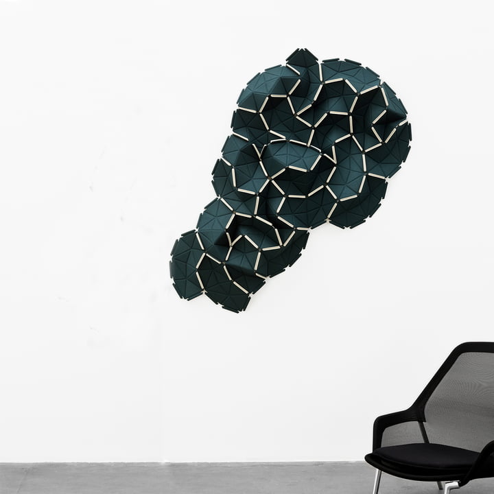 Clouds from Kvadrat in Divina 886 (dark green) / Divina 106 (white)