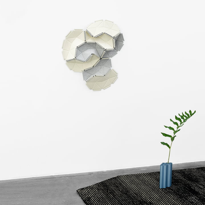 Clouds from Kvadrat in Divina Melange 120 (mottled grey) / Divina 106 (white)