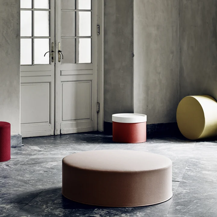 Drum stool / side table with tray by Softline