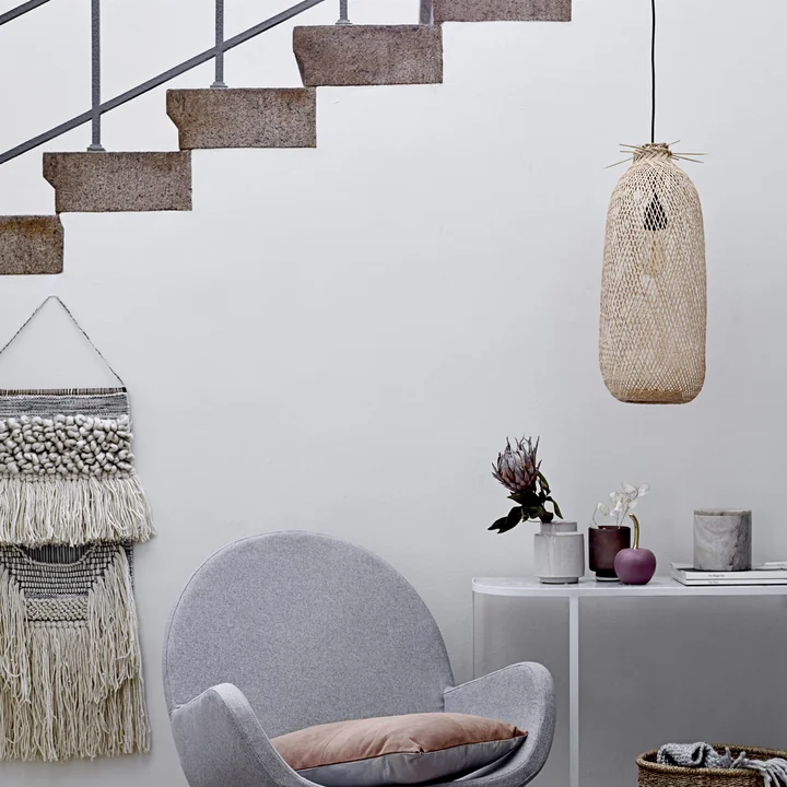 Bamboo pendant lamp from Bloomingville, Ø 25 x H 65 cm