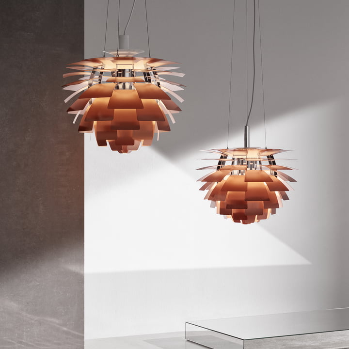 PH Artichoke Pendant light from Louis Poulsen in copper