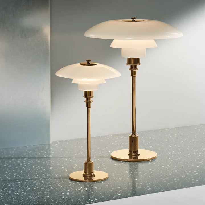 PH table lamps from Louis Poulsen in brass