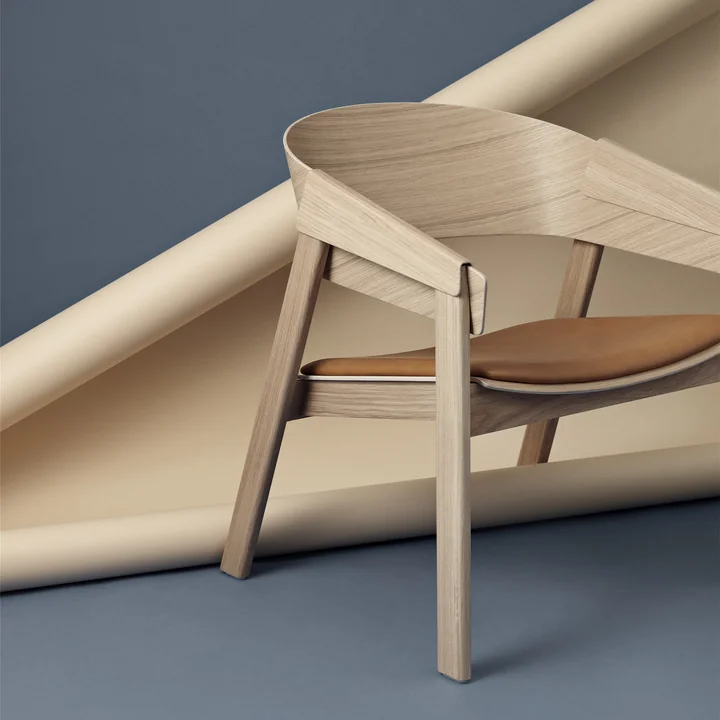 Cover Lounge Chair from Muuto in oak / cognac