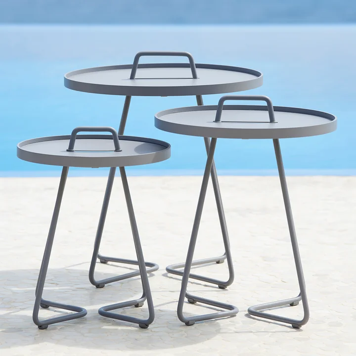 On-the-move Side table from Cane-line in light gray