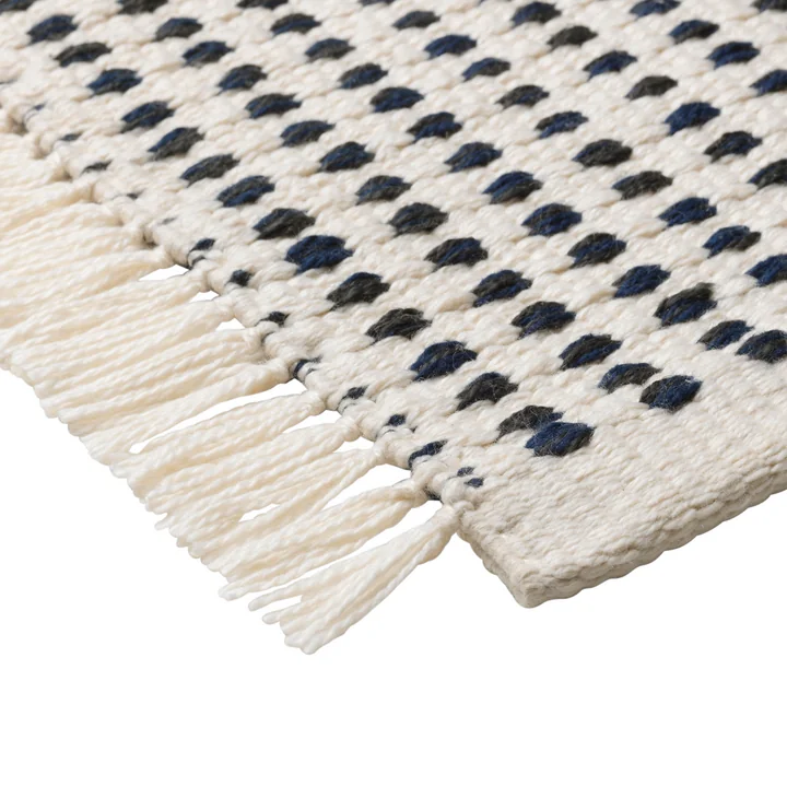 Way Outdoor carpet, 140 x 200 cm in off-white / blue by Ferm Living in detail