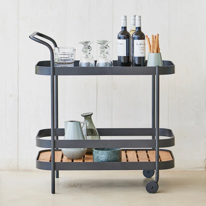 Roll Bar Trolley from Cane-line in teak / lava grey