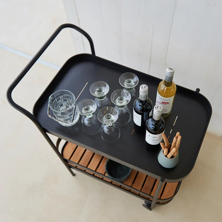 Roll Bar Trolley from Cane-line in teak / lava grey