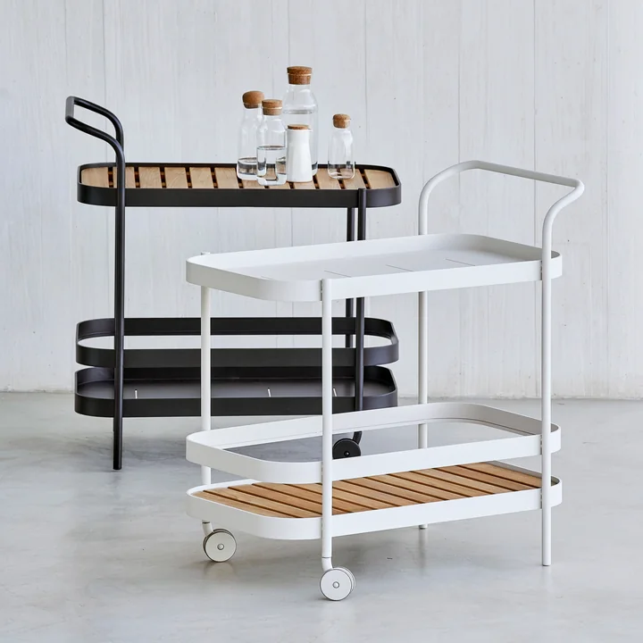 Roll Bar Trolley from Cane-line in teak / lava grey or white