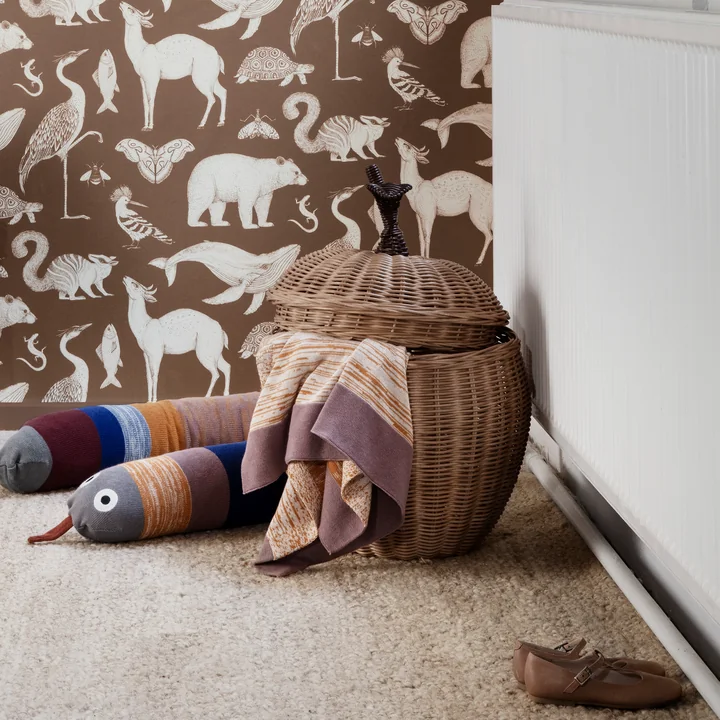 Braided apple storage basket, Ø 36.5 x H 52 cm from Ferm Living as laundry basket