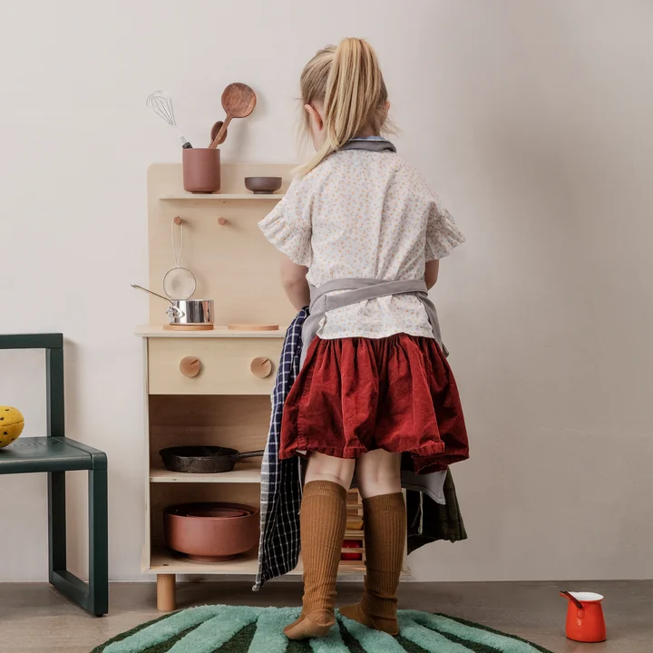 Toro play kitchen in beech by Ferm Living in the children's room