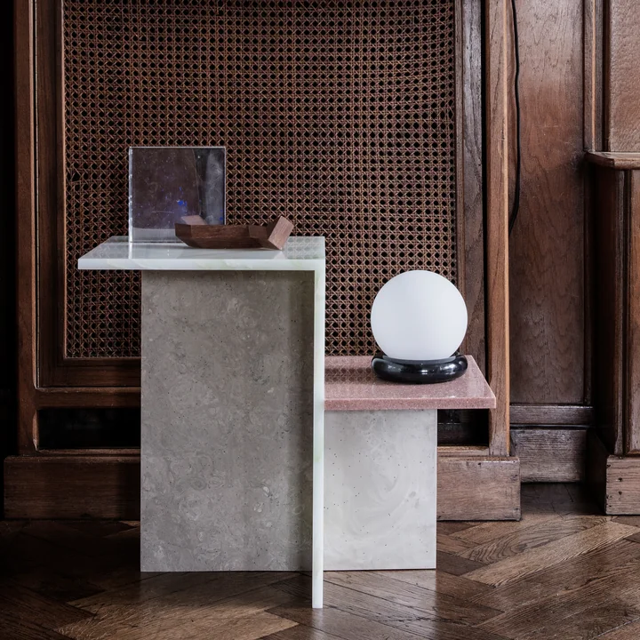 Distinct Side table in multi from Ferm Living with decoration