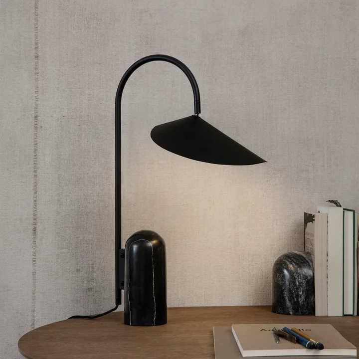 Arum table lamp in black from Ferm Living on your desk 